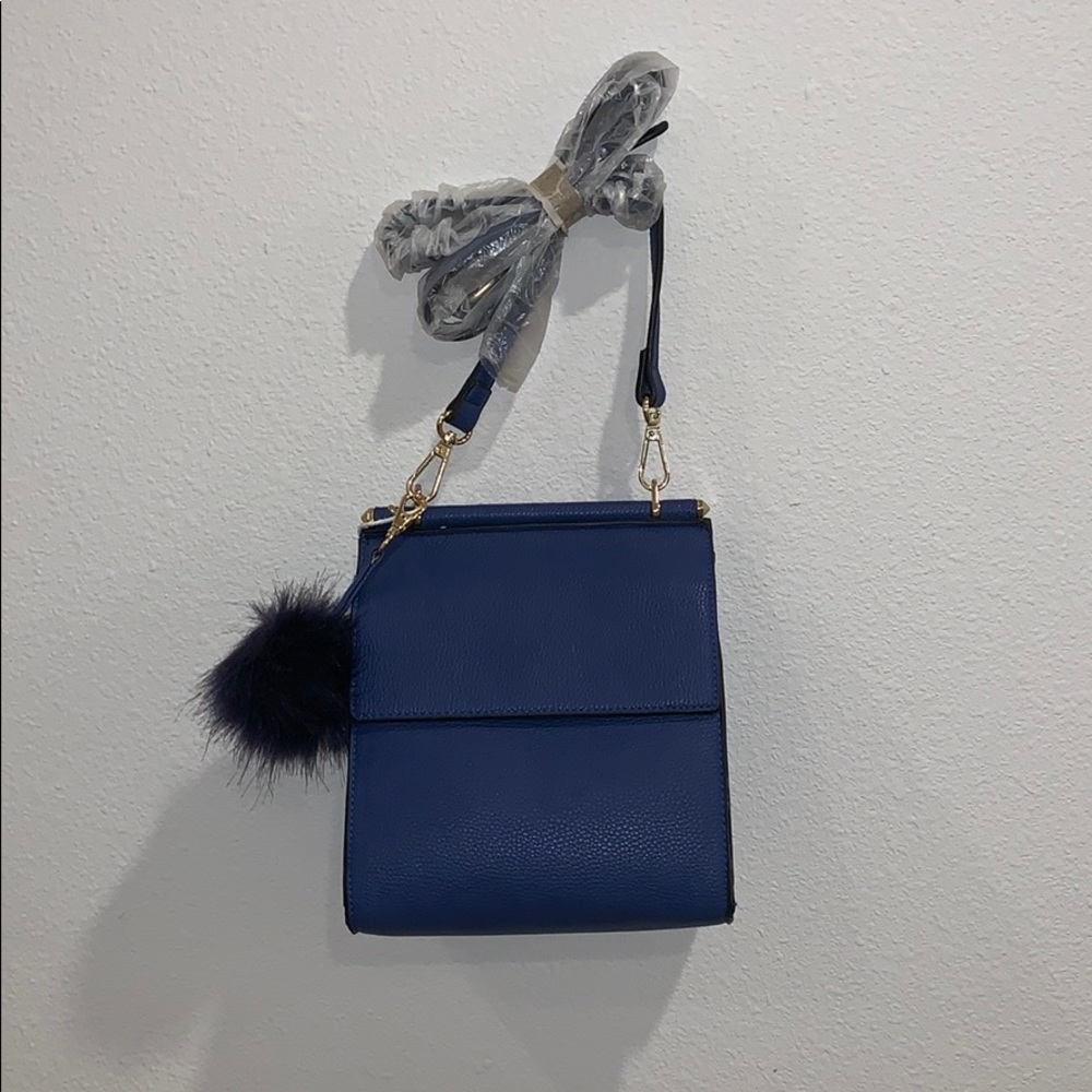 Alyssa royal blue double sided pouch crossbody bag